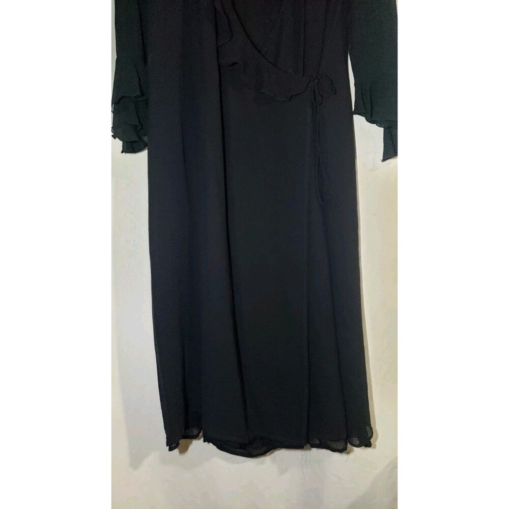Vintage Les Copains 100% Silk Dress Made In Italy Size IT 44 (US 8) Ruffle Black - Picture 8 of 11